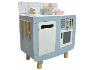 Cocina de madera con accesorios 63x53x30.5cm. Celeste