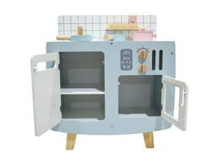 Cocina de madera con accesorios 63x53x30.5cm. Celeste